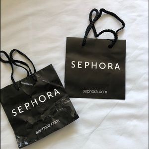 NEW SEPHORA two Mini Black & White Paper Gift Bags